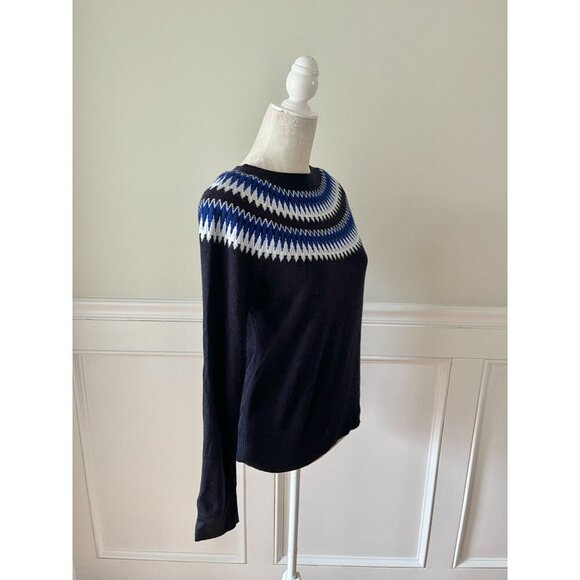 Hobbs London Greta Fair Isle Sweater Blue M - Picture 5 of 7